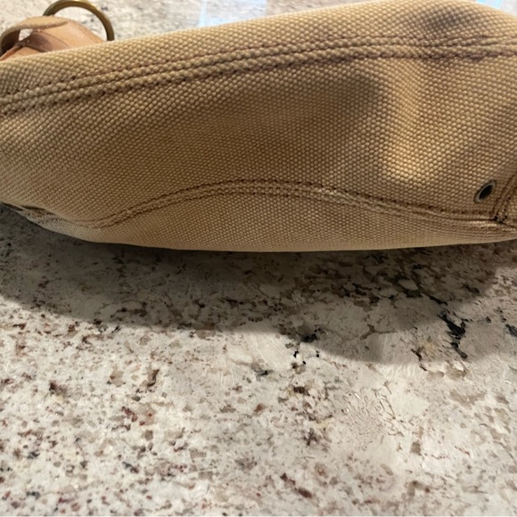 Fossil Leather and Canvas Fossil Bag w/ Fringe Pulls - Picture 8 of 10